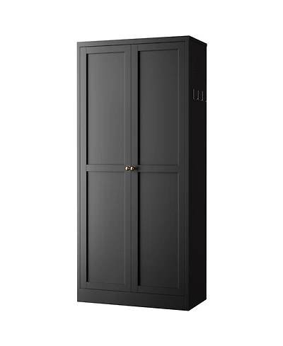 Boyel Living 110lb Shelf Steel Farmhouse Slim Tool Free Assembly Storage Cabinet