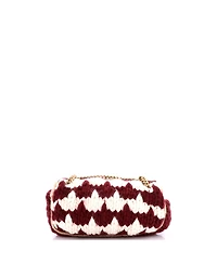 Pre-Owned Gucci Small Gg Marmont Flap Bag Knit Houndstooth Wool