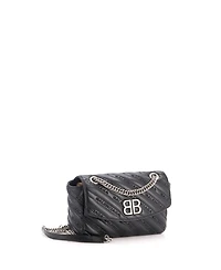Pre-Owned Balenciaga Small Bb Chain Round Shoulder Bag Embossed Leather