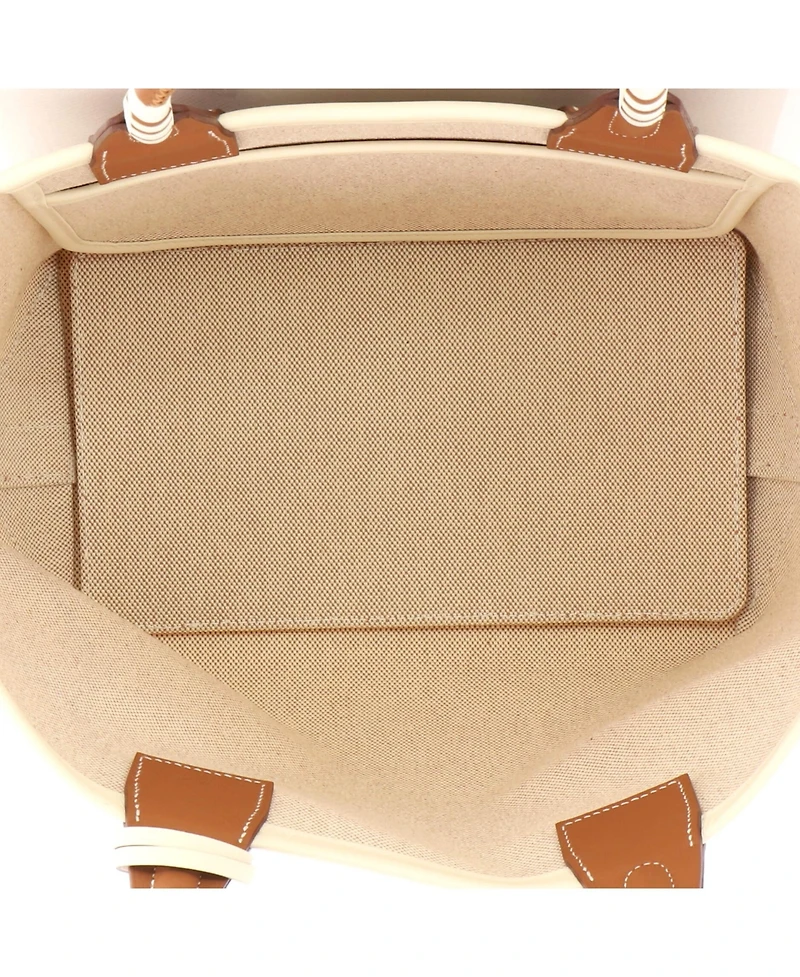 Pre-Owned HERMES 25 Sac Steeple Tote Toile with Leather