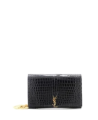 Pre-Owned Saint Laurent Classic Monogram Flap Chain Wallet Embossed Leather