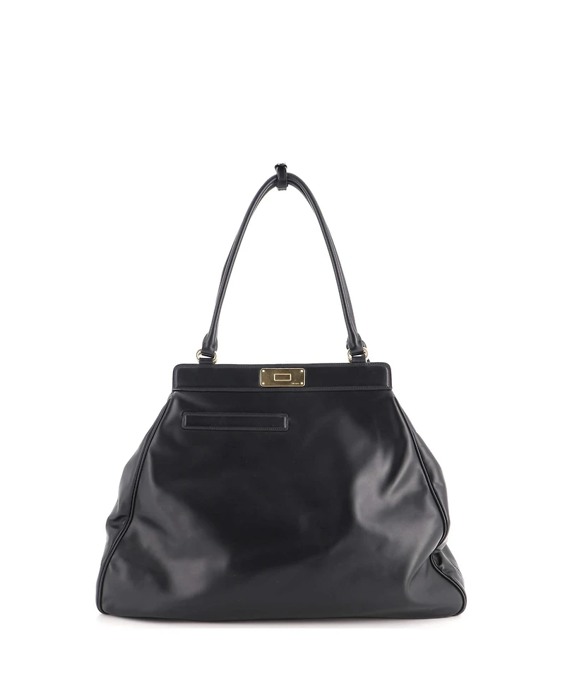 Pre-Owned Prada Large Frame Lock Tote Leather