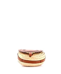 Pre-Owned Chloe Small Marcie Basket Crossbody Bag Raffia and Leather