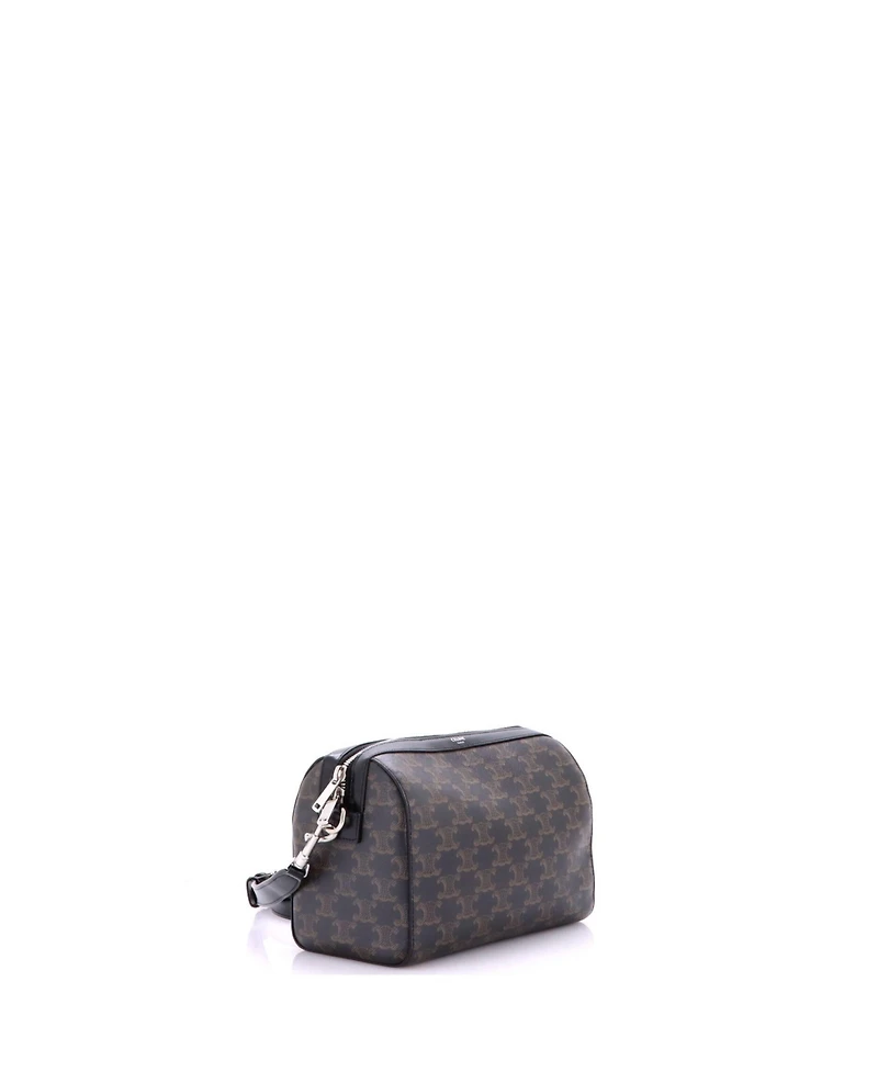 Pre-Owned Celine Mini Convertible Zip Boston Bag Triomphe Coated Canvas
