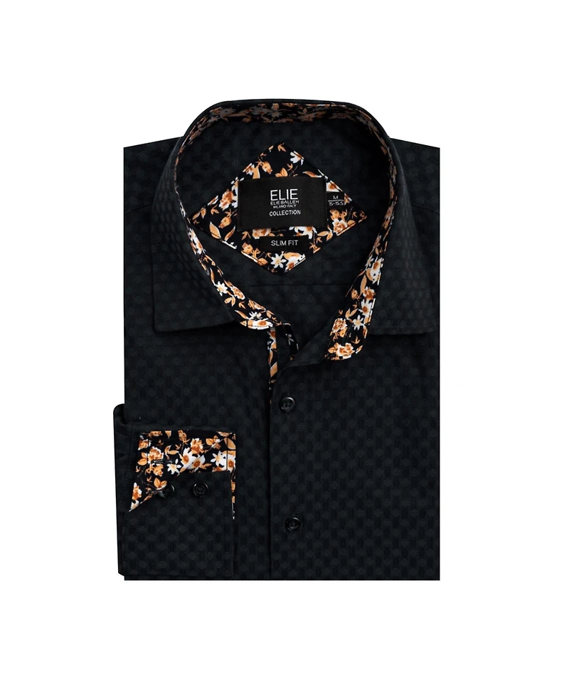Elie Balleh Big Boys Slim Fit Jacquard Shirt