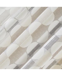 No. 918 Lucas Muted Retro Geometric Sheer Rod Pocket Curtain Panel Pair