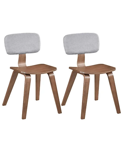Sugift Teddy Velvet Dining Chairs Set of 2 Rubber Wood Frame Plush Padded Backrest and Contoured Seats