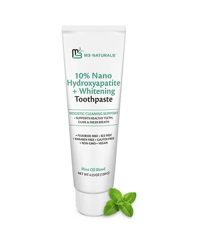 M3 Nano Hydroxyapatite Fluoride Free Whitening Toothpaste with Calcium, Mint and Spearmint 4.23 Ounce