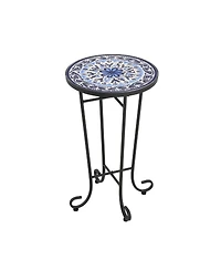 Streamdale Furniture French Country Ceramic Tile Top Outdoor Side Table