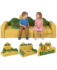 Slickblue 19-Piece Modular Kids Play Sofa for Creative Building and Indoor Play