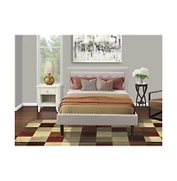 East West Furniture FN08F-1GA0C 2-Piece Fannin Bed Set with 1 Platform Bed and a Night Stand for Bedrooms