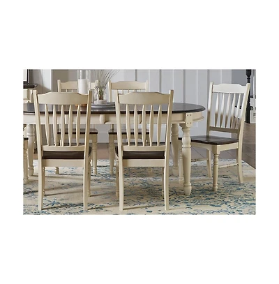 A-America British Isles Slatback Sidechair, Chalk-Cocoa Bean Finish