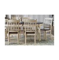 A-America British Isles Slatback Sidechair, Chalk-Cocoa Bean Finish