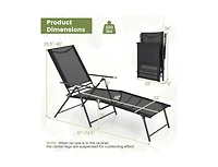 Boyel Living 2 Piece Patio Folding Chaise Lounge Chairs Recliner with 6-Level Backrest