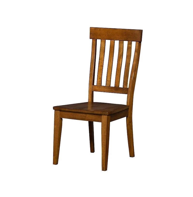 Starlight Canyon Home Elegant Brown Solid Wood Dining Chairs Set of 2 with Slatback Design