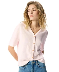 Whistles Women's Ella Cotton V-Neck Short-Sleeve Top
