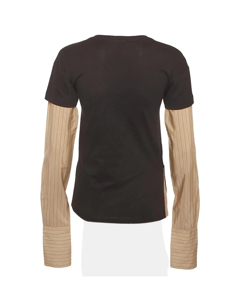 Pre-Owned Dries Van Noten Women's Hesma Contrast-Sleeve Layered Top