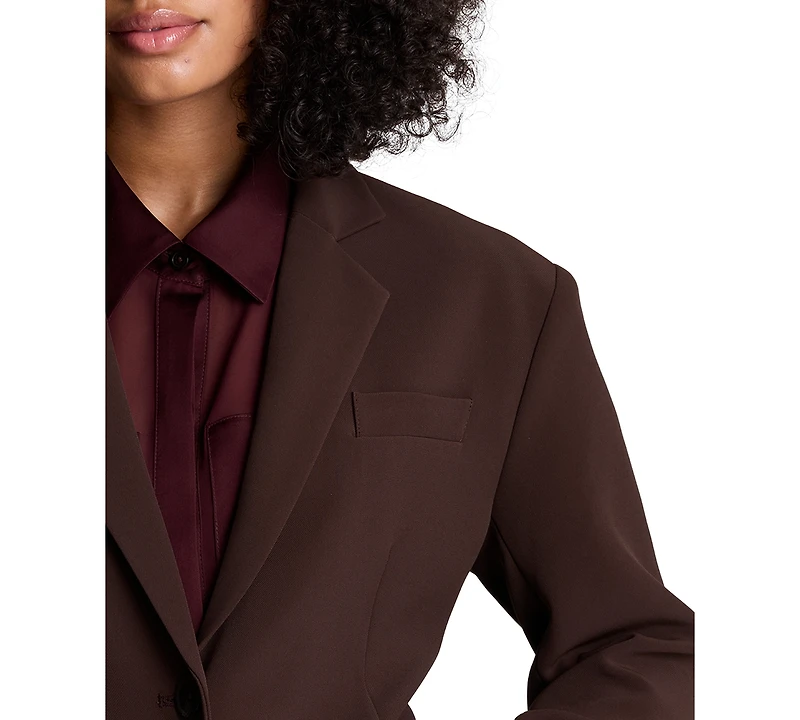 Kenneth Cole Women's Vision Twill Three-Button Boyfriend Blazer