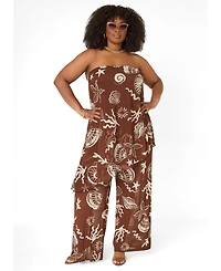 Ashley Stewart Plus Mesh Asymmetric-Hemline Strapless Tube Top