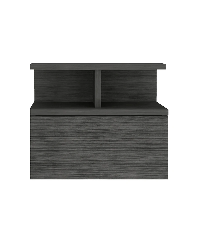 Flynama Floating Wall-Mounted Nightstand with Drawer and Open Shelves