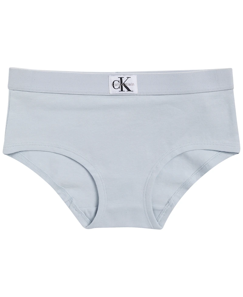 Calvin Klein Girls' 6-16 Seven Cotton Span Monologo Underwear, 3-Pack