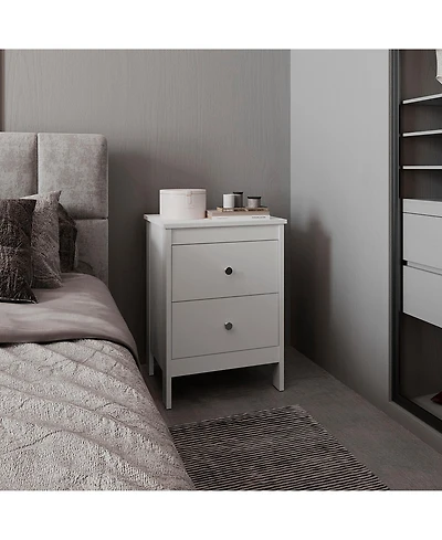 Flynama 2-Drawer Modern Nightstand, Engineered Wood