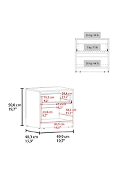 Flynama Matt Nightstand with Drawer and Open Shelf