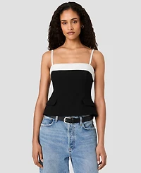 French Connection Women's Azra x Carey Foldover Sleeveless Square-Neck Colorblock Top