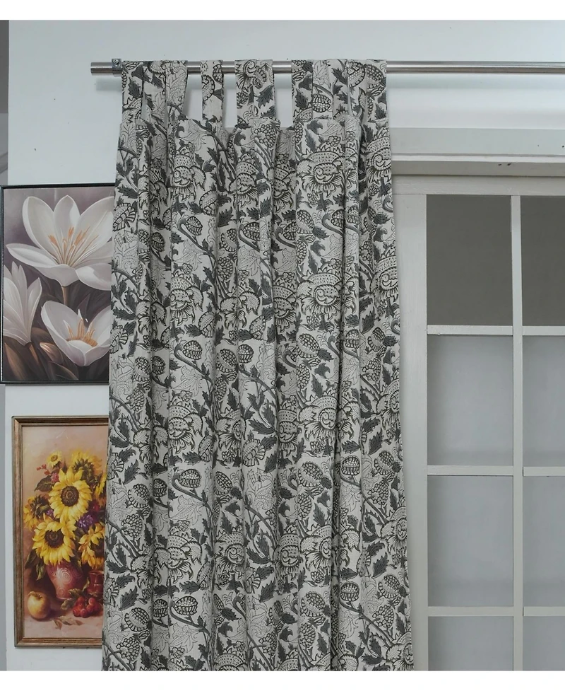 Fabdivine Handcrafted Akashganga Block Print Linen Curtains