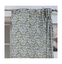 Fabdivine Bohemian Floral Handmade Linen Curtain Nature Block Print Window Panel Rajat