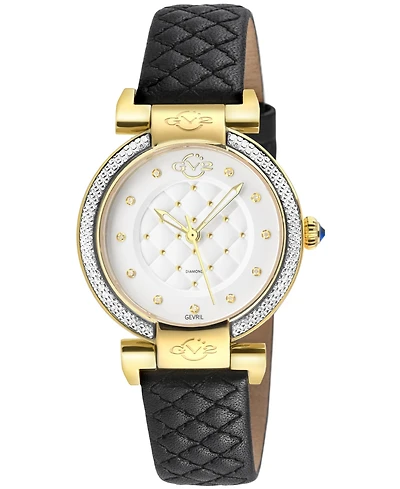 GV2 Women's Berletta Swiss Quartz Leather Strap Diamond Watch
