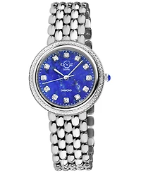 GV3 Women's Arezzo Swiss Quartz Silver Stainless Steel Bracelet Diamond Watch