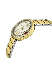 GV2 Women's Perugia Swiss Quartz Two-Tone Ss/Ipyg Stainless Steel Bracelet Diamond Watch