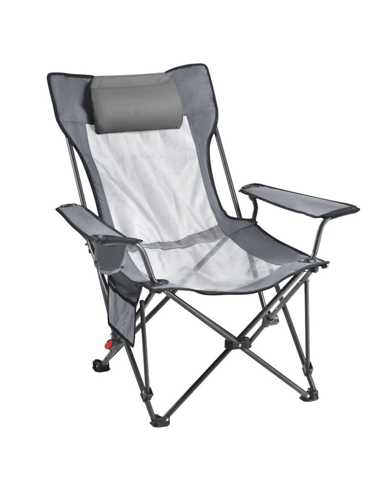ECHTPeak 4 Adjustable Positions Portable Folding Lounger,Headrest and Foot Rest, Supports 220 lbs, Heavy Duty Camp Chairs for Patio