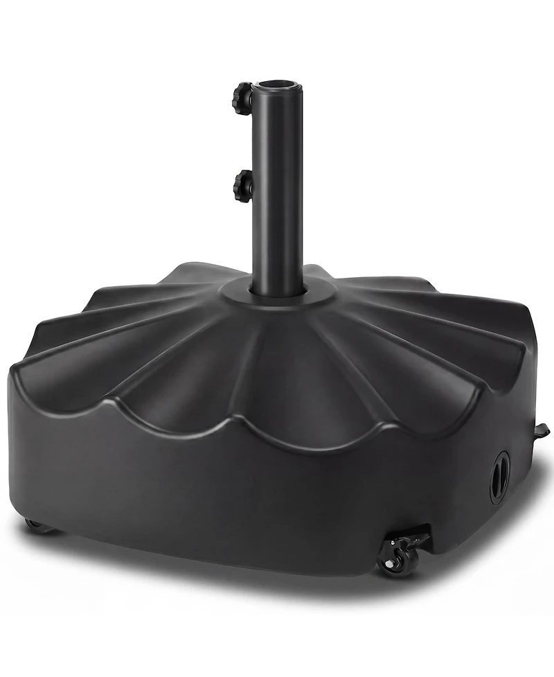 Best Choice Products 123lb Capacity Fillable Mobile Umbrella Base for Patio, Deck, 4 Wheels - Wavy Design