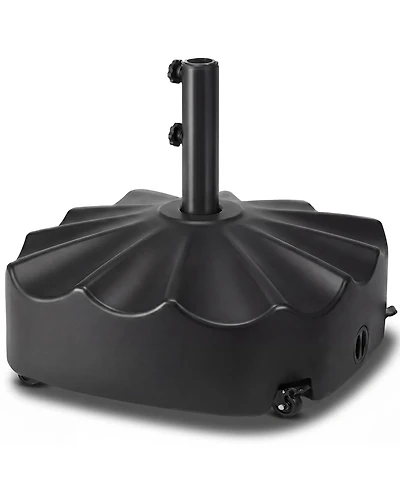 Best Choice Products 123lb Capacity Fillable Mobile Umbrella Base for Patio, Deck, 4 Wheels - Wavy Design