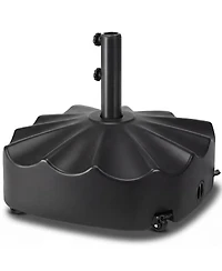Best Choice Products 123lb Capacity Fillable Mobile Umbrella Base for Patio, Deck, 4 Wheels - Wavy Design
