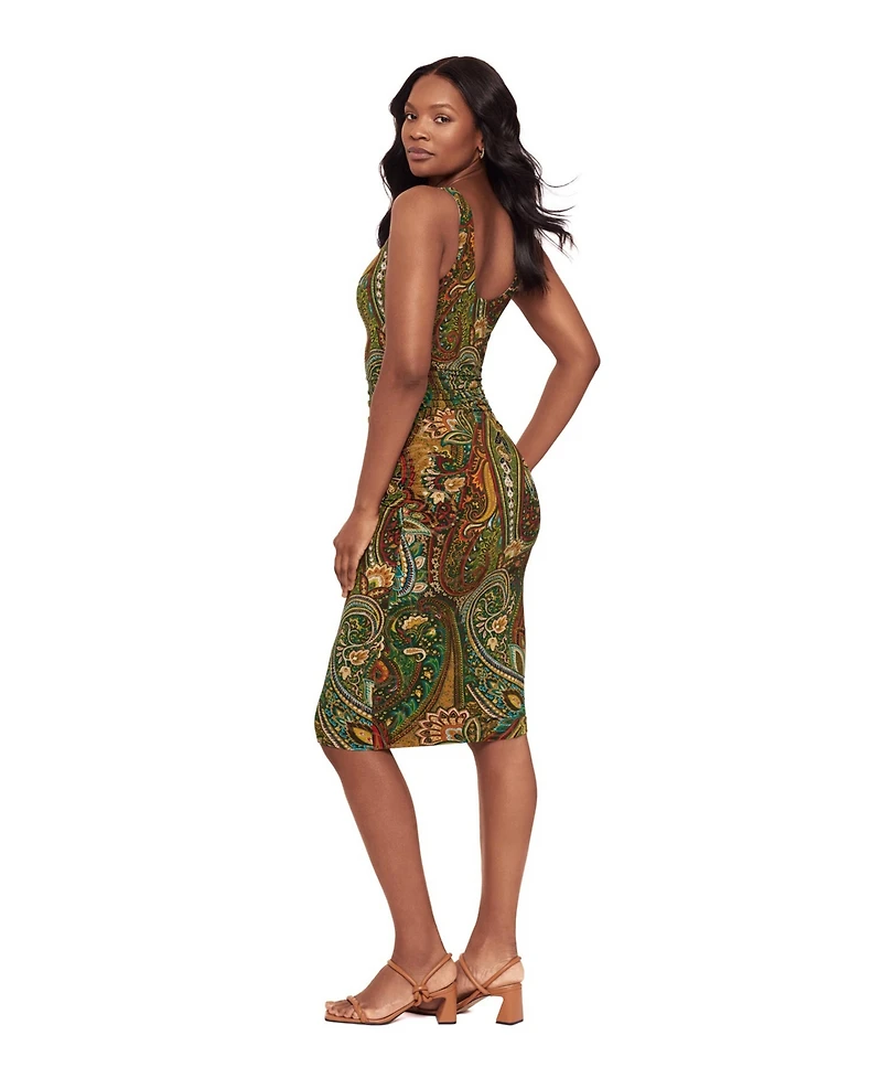 Body by Miraclesuit Women's Suki Built-In Shaping Scoop Neck Midi Dress