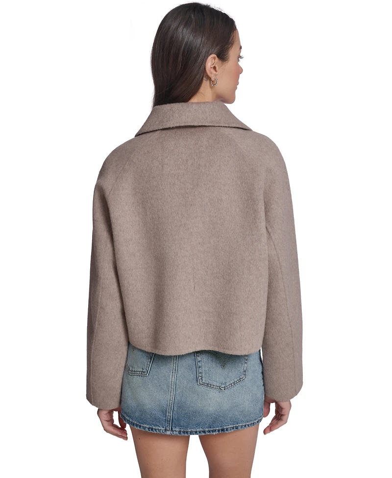 Levi's Women's Wool-Blend Shacket L02 Cropped Button-Front Jacket