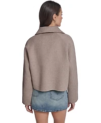 Levi's Women's Wool-Blend Shacket L02 Cropped Button-Front Jacket