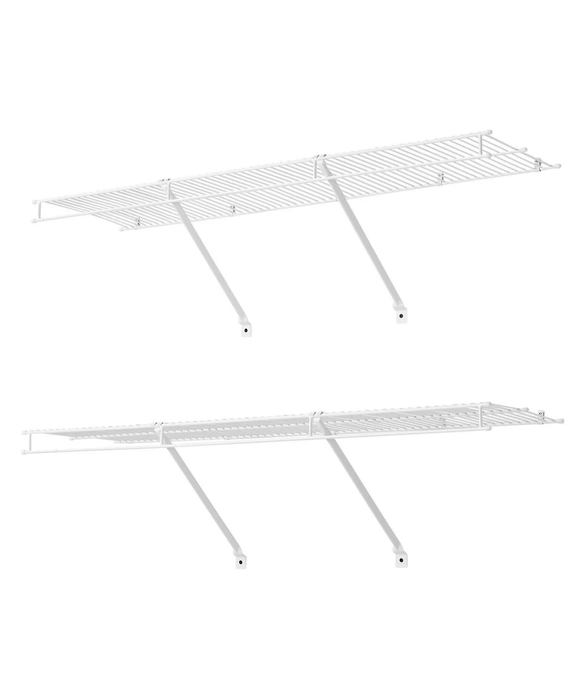 Slickblue Set of 2 Wall Mounted Wire Shelves for Closet and Office