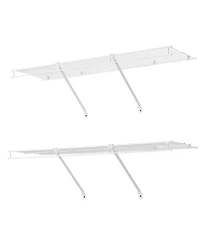 Slickblue Set of 2 Wall Mounted Wire Shelves for Closet and Office