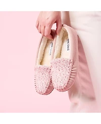 Minnetonka Women's Cosi Venetian Suede Sparkle Knit Slippers