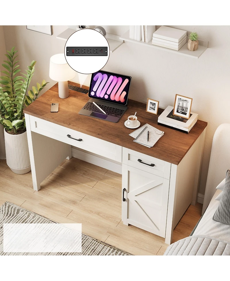 Vabches Workstation Computer Desk for Study and Home Office, 47" Executive Desk