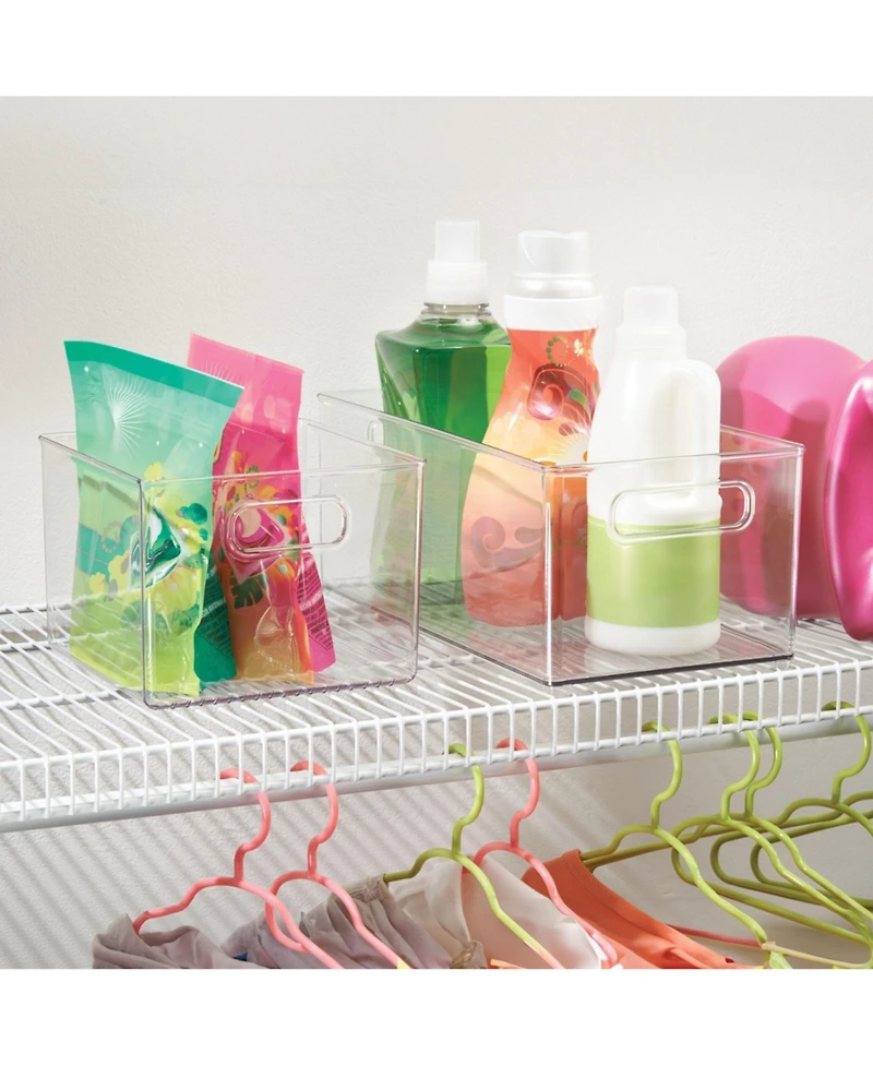 iDesign Plastic Stackable Fridge Bin with Handles, Set of 2, Clear, Made in Usa