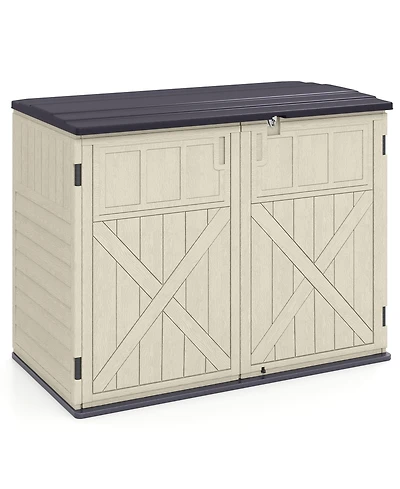 Gymax 20 Cu.Ft Large Outdoor Storage Cabinet w/ Adjustable Shelf and Lockable Doors