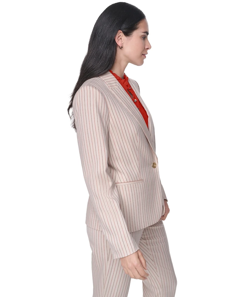 Tommy Hilfiger Women's Pinstripe One-Button Blazer