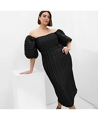 City Chic Plus Krista Pleat Dress