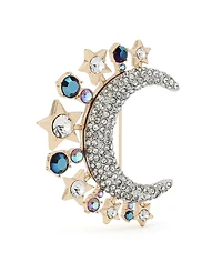 Betsey Johnson Faux-Stone Pave Moon Brooch