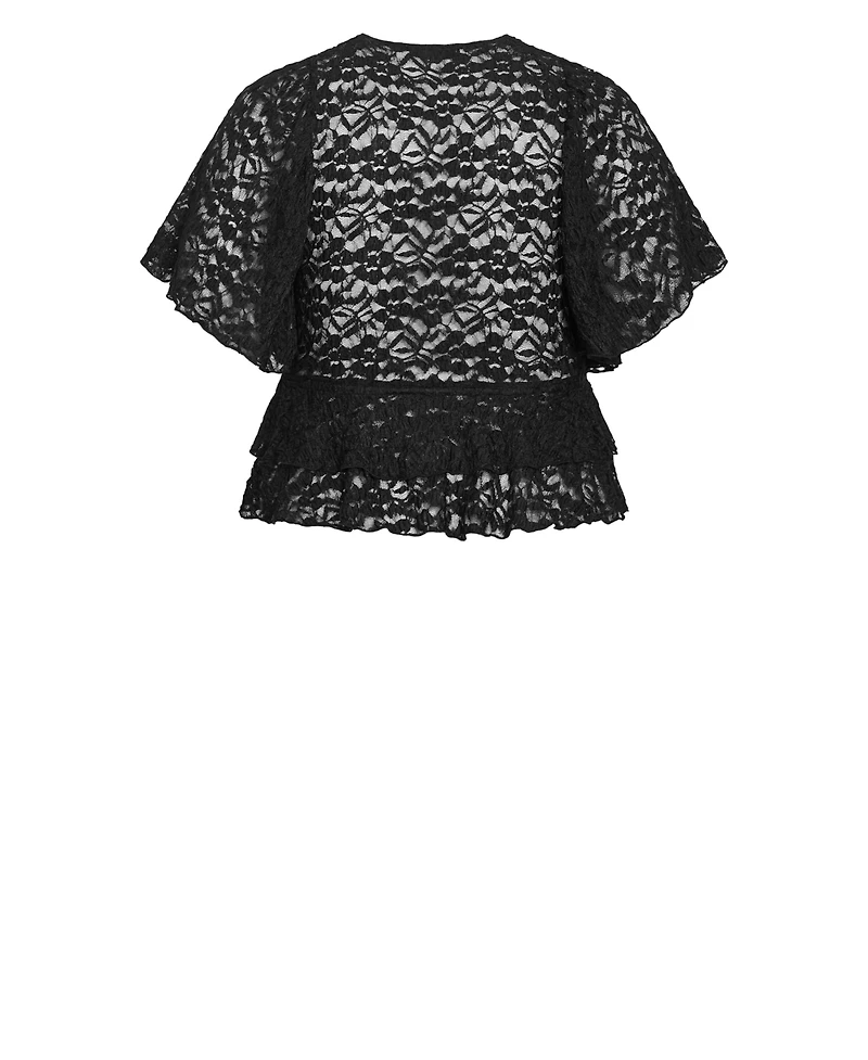 City Chic Plus Lily Dressy Lace Top